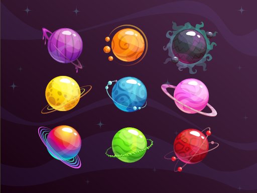 Bubble Shooter Colored Planets